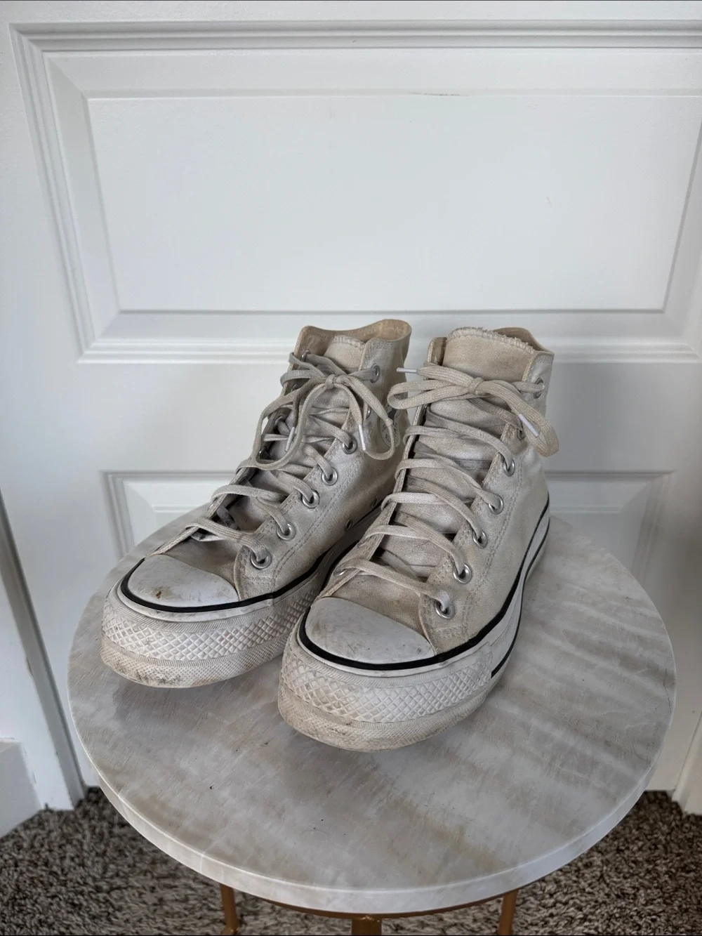 Converse Classic High-Top Canvas Sneakers in Off-White